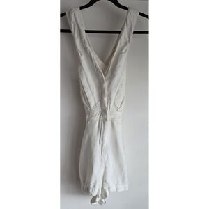 IRO Paris Romper Size 36 White Sleeveless Linen Silk Cotton Playsuit